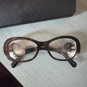 Prada Eyeglasses VPR 09P 2AU-1O1 Brown Havana ITALY RX Frame 52 mm